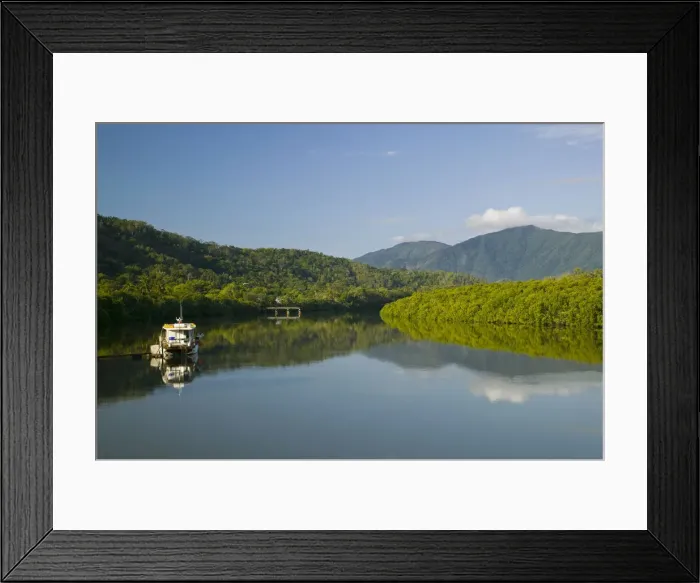 Framed Print : Australia, Queensland, North Coast, Cairns, Boat on the Barron River Framed Print : Australia, Queensland, North Coast, Cairns, Boat on the Barron River