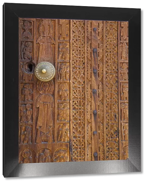 Armenia, Syunik Province, Tatev, Tatev Monastery, Carved wooden doors of Church of Poghos