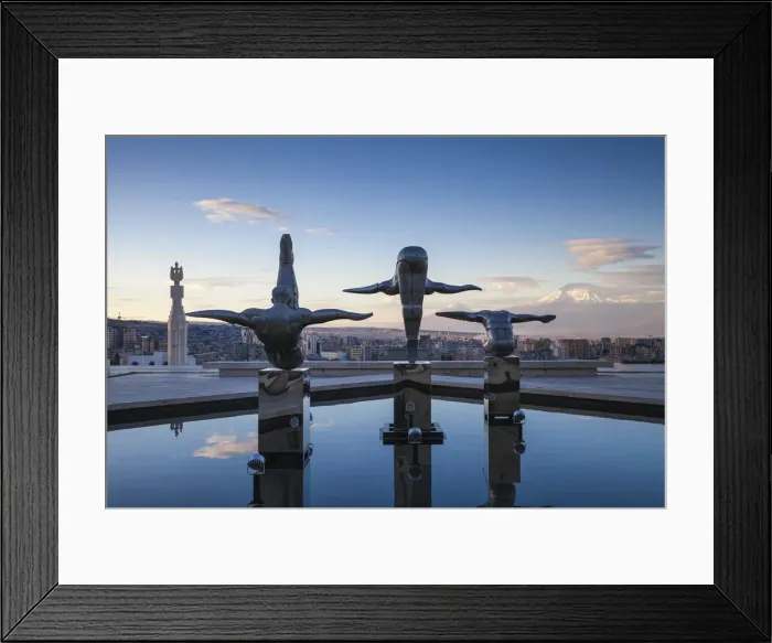 Framed Print : Armenia, Yerevan, Cascade, Statues of divers Framed Print : Armenia, Yerevan, Cascade, Statues of divers
