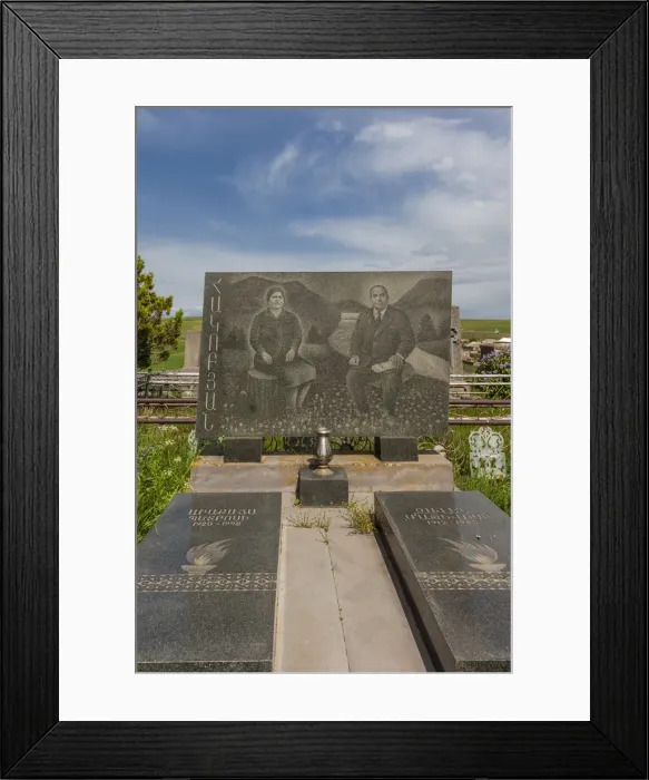 Framed Print : Armenia, Lake Sevan, Noratus, town cemetery, modern khachkar monuments Framed Print : Armenia, Lake Sevan, Noratus, town cemetery, modern khachkar monuments