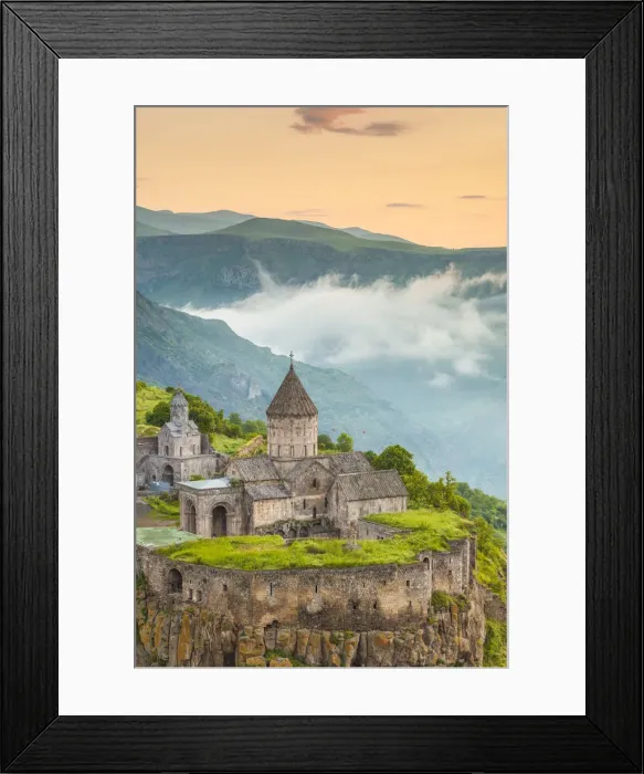 Framed Print : Armenia, Tatev, Tatev Monastery, 9th century, high angle view Framed Print : Armenia, Tatev, Tatev Monastery, 9th century, high angle view