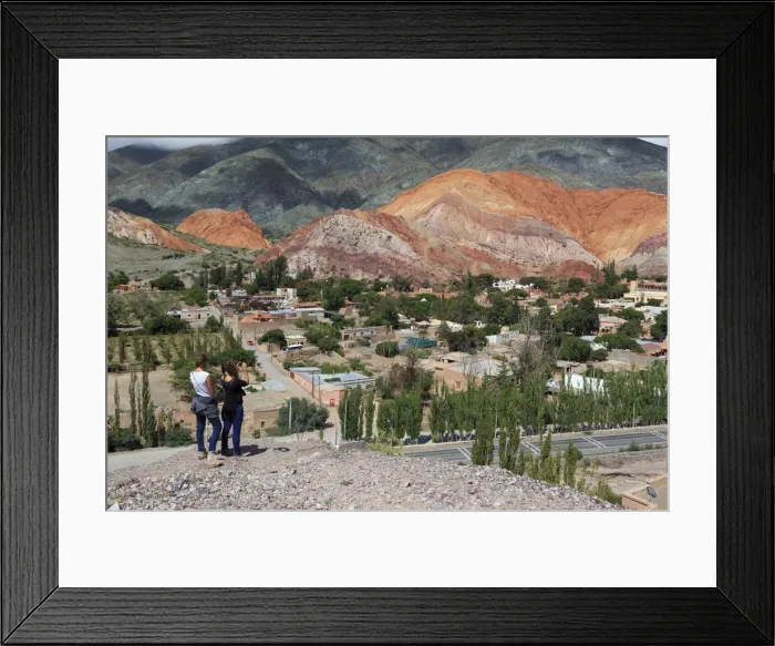 Framed Print : Argentina, Salta, Quebrada de Purmamarca (UNESCO Site), Town and Cerro de los Siete