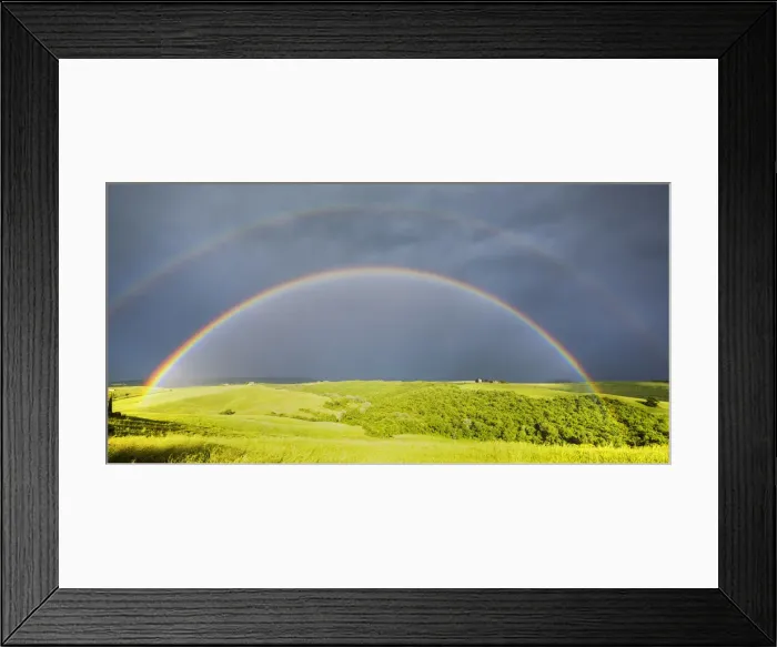 Framed Print : Double Rainbow over Val d Orcia, Tuscany, Italy Framed Print : Double Rainbow over Val d Orcia, Tuscany, Italy