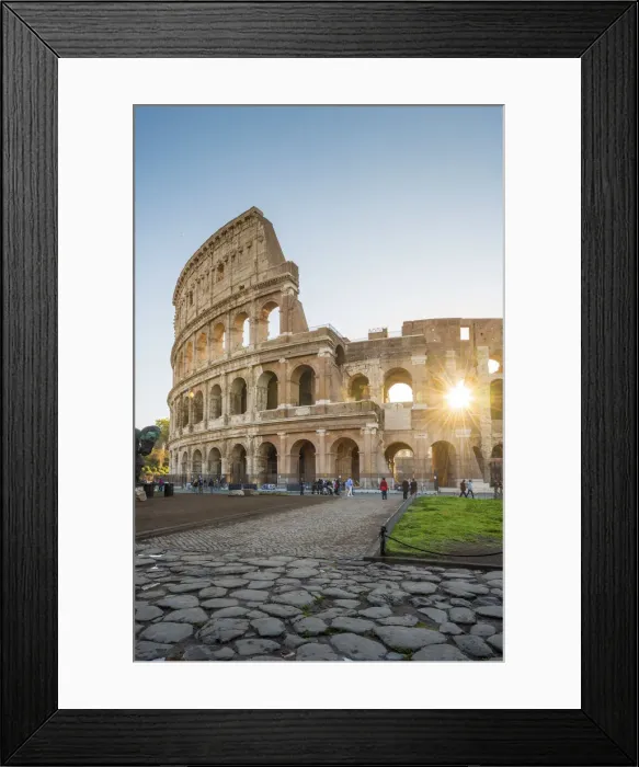 Framed Print : Rome, Lazio, Italy. Sun shines through the arches of the Colosseum Framed Print : Rome, Lazio, Italy. Sun shines through the arches of the Colosseum