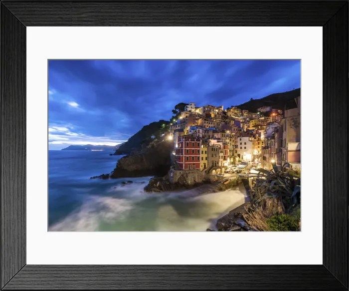 Framed Print : Riomaggiore at Night, Cinque Terre, Liguria, Italy Framed Print : Riomaggiore at Night, Cinque Terre, Liguria, Italy