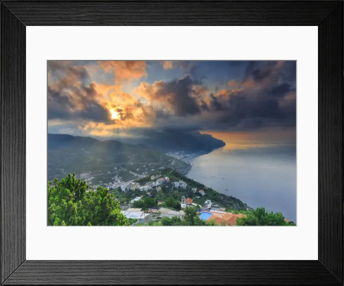Framed Print : Italy, Campagnia, Amalfi Coast, Ravello. The Coastline from the town of Ravello Framed Print : Italy, Campagnia, Amalfi Coast, Ravello. The Coastline from the town of Ravello