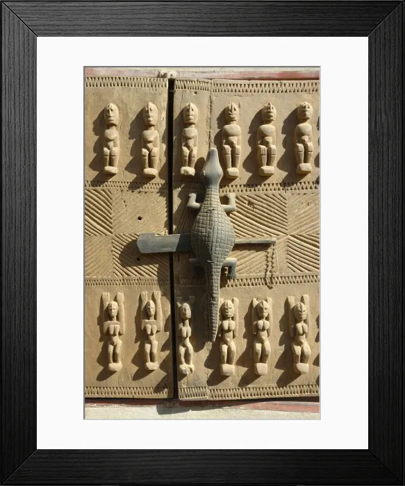 Framed Print : A beautiful carved door of the Dogon Country. Mali, West Africa