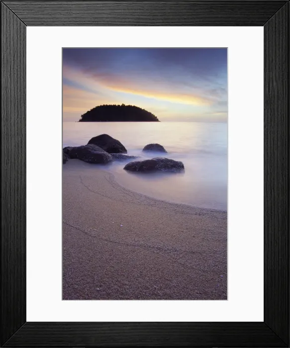 Framed Print : Beach on Pulau Pangkor at dusk, Perak, Malaysia