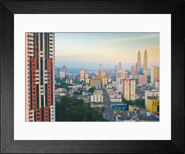 Framed Print : Malaysia, Kuala Lumpur, Petronas Towers, Overview of city Framed Print : Malaysia, Kuala Lumpur, Petronas Towers, Overview of city