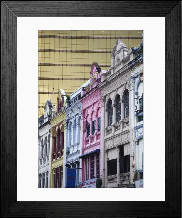 Framed Print : Traditional Chinese shophouses and modern skyscraper, Chinatown, Kuala Lumpur, Malaysia Framed Print : Traditional Chinese shophouses and modern skyscraper, Chinatown, Kuala Lumpur, Malaysia