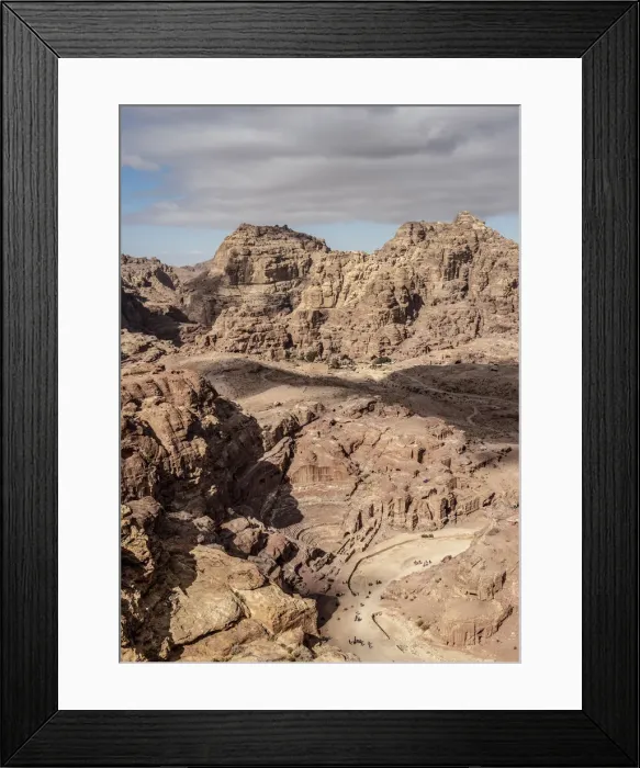 Framed Print : View towards the Nabatean Theatre, Petra, Ma an Governorate, Jordan Framed Print : View towards the Nabatean Theatre, Petra, Ma an Governorate, Jordan