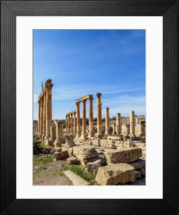 Framed Print : Colonnaded Street or Cardo, Jerash, Jerash Governorate, Jordan Framed Print : Colonnaded Street or Cardo, Jerash, Jerash Governorate, Jordan