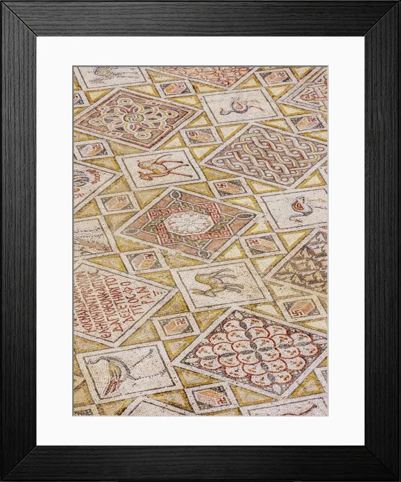 Framed Print : Mosaic Floor in Jerash, Jerash Governorate, Jordan