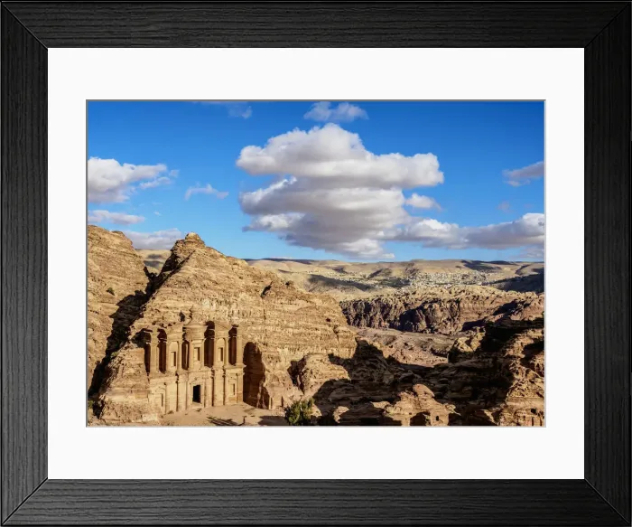Framed Print : The Monastery, Ad-Deir, elevated view, Petra, Ma an Governorate, Jordan Framed Print : The Monastery, Ad-Deir, elevated view, Petra, Ma an Governorate, Jordan