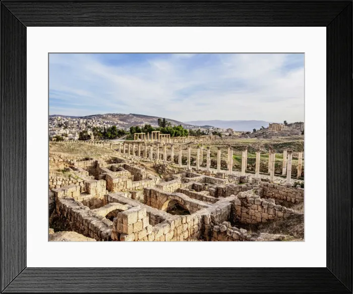 Framed Print : Umayyad Houses, Jerash, Jerash Governorate, Jordan