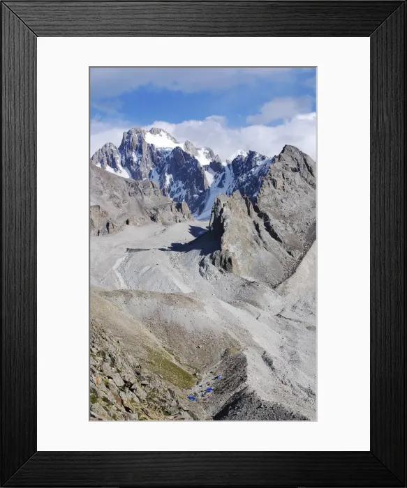 Framed Print : View towards Korona peak, Ala Archa National Park, Tian Shan mountains, Kyrgyzstan
