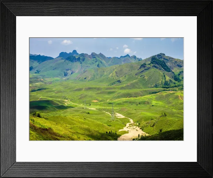 Framed Print : Lush green rural landscape, Vientiane Province, Laos Framed Print : Lush green rural landscape, Vientiane Province, Laos