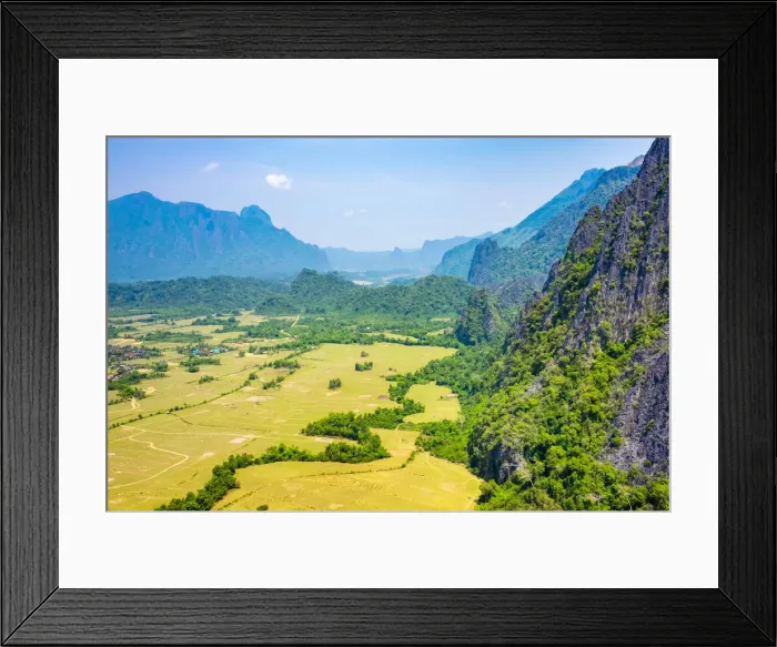 Framed Print : Karst landscape at Vang Vieng, Vientiane Province, Laos Framed Print : Karst landscape at Vang Vieng, Vientiane Province, Laos