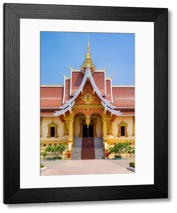 Framed Print : Wat Thatluang Neua, residence of supreme patriarch of Laos Buddhism, Vientiane, Laos Framed Print : Wat Thatluang Neua, residence of supreme patriarch of Laos Buddhism, Vientiane, Laos