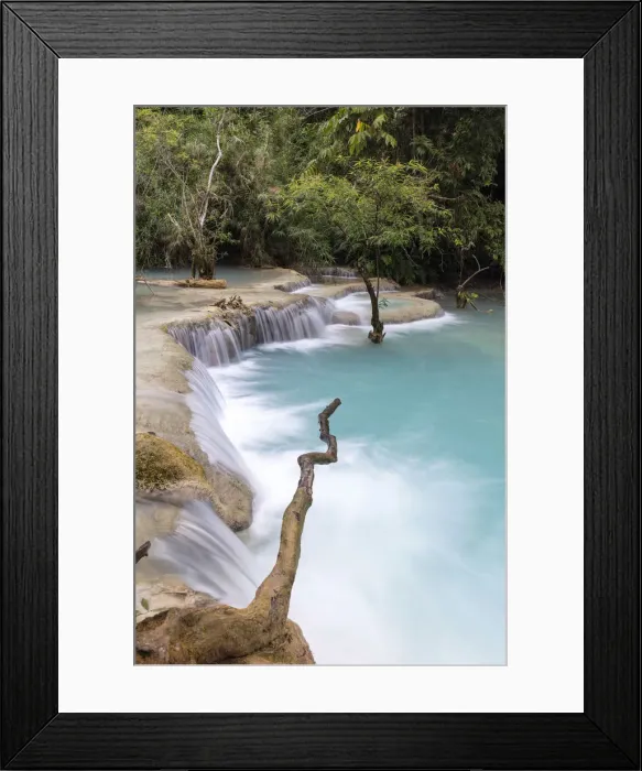 Framed Print : Kuang Si Falls, Luang Prabang, Louangphabang Province, Laos Framed Print : Kuang Si Falls, Luang Prabang, Louangphabang Province, Laos