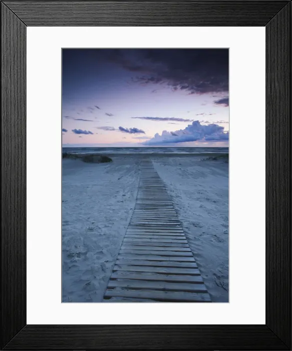 Framed Print : Beach at dusk, Liepaja, Latvia