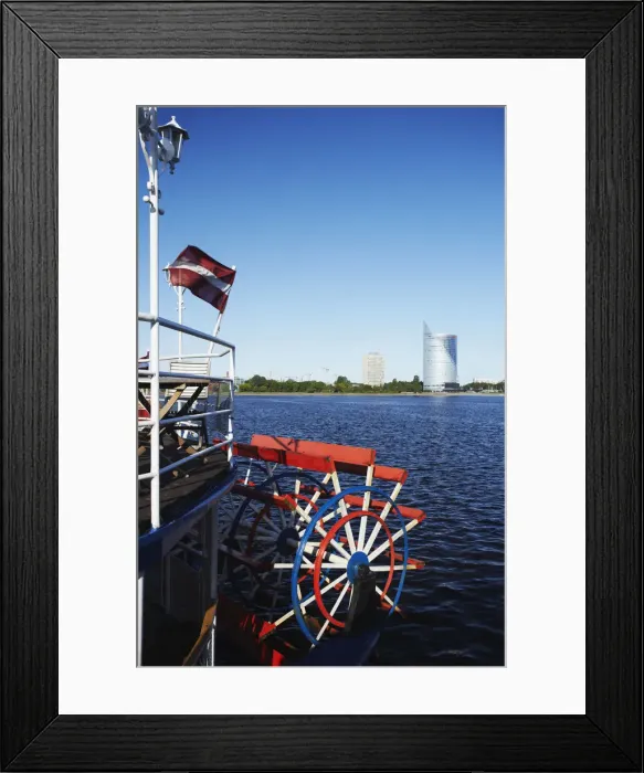 Framed Print : Tourist boat on Daugava River, Riga, Latvia Framed Print : Tourist boat on Daugava River, Riga, Latvia