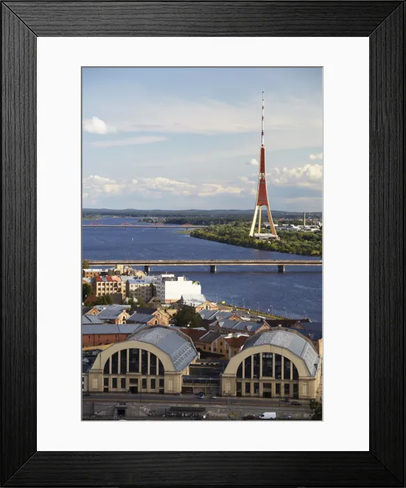 Framed Print : View of Central Market with TV tower in background, Riga, Latvia Framed Print : View of Central Market with TV tower in background, Riga, Latvia
