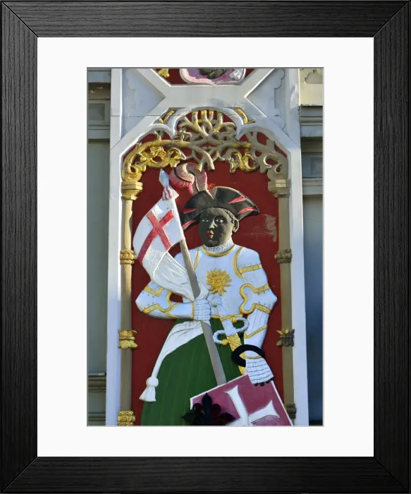 Framed Print : Detail of the house of the Brotherhood of the Blackheads dating back to 1334, a Unesco Framed Print : Detail of the house of the Brotherhood of the Blackheads dating back to 1334, a Unesco