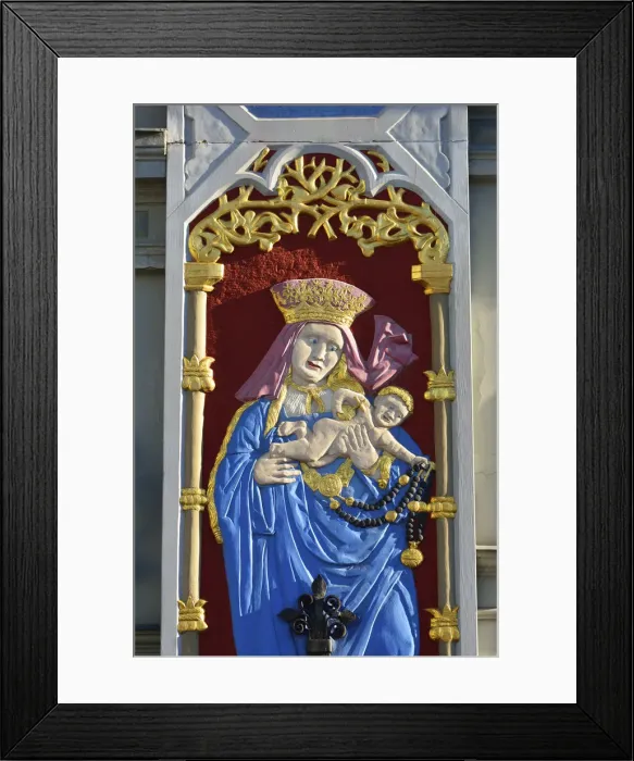 Framed Print : Detail of the house of the Brotherhood of the Blackheads dating back to 1334, a Unesco Framed Print : Detail of the house of the Brotherhood of the Blackheads dating back to 1334, a Unesco