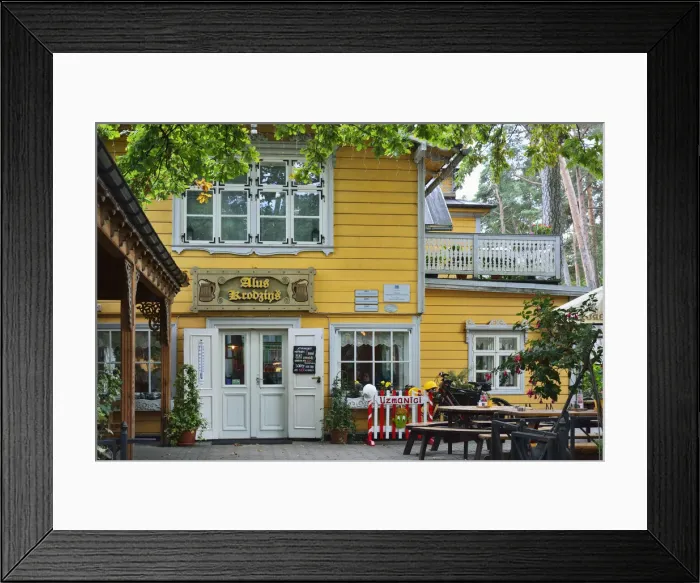 Framed Print : Wooden houses of the Baltic Sea village of Jurmala. Riga, Latvia Framed Print : Wooden houses of the Baltic Sea village of Jurmala. Riga, Latvia