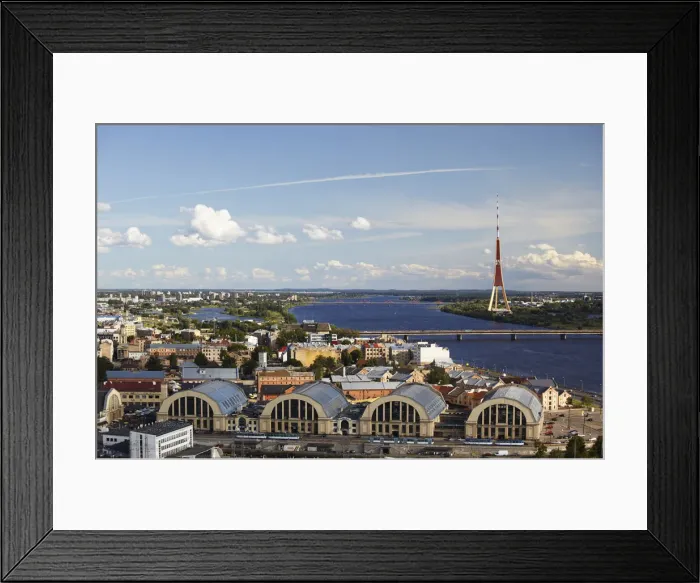 Framed Print : View of Central Market with TV tower in background, Riga, Latvia Framed Print : View of Central Market with TV tower in background, Riga, Latvia