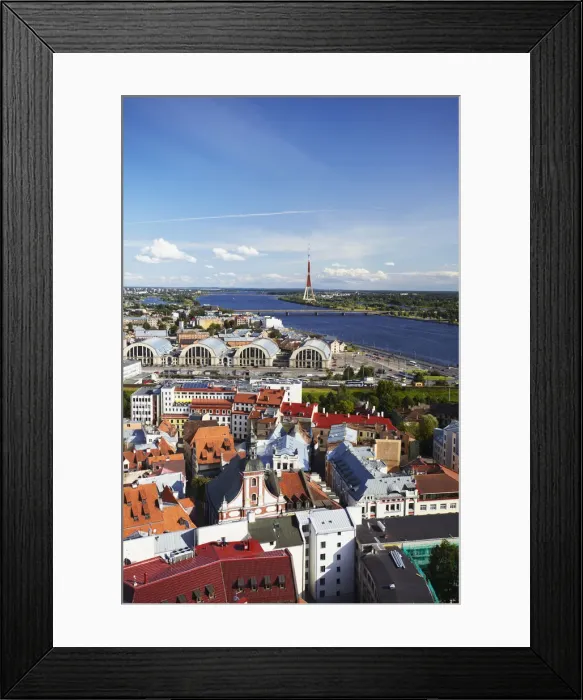 Framed Print : View of Old Town with Daugava River, Riga, Latvia Framed Print : View of Old Town with Daugava River, Riga, Latvia
