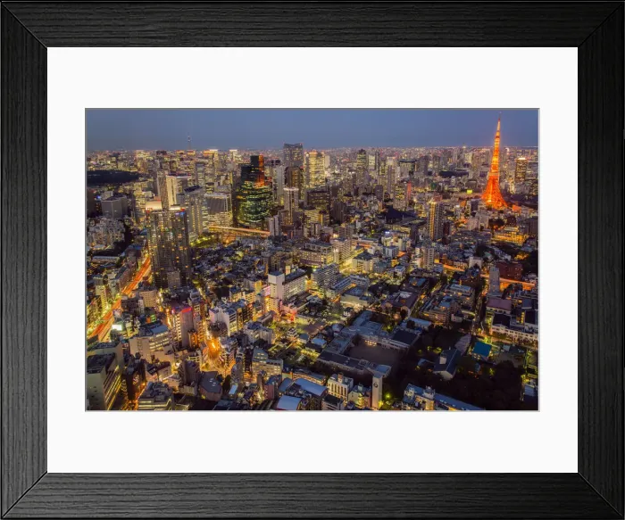 Framed Print : Night city skyline, Roppongi Hills, Tokyo, Japan Framed Print : Night city skyline, Roppongi Hills, Tokyo, Japan