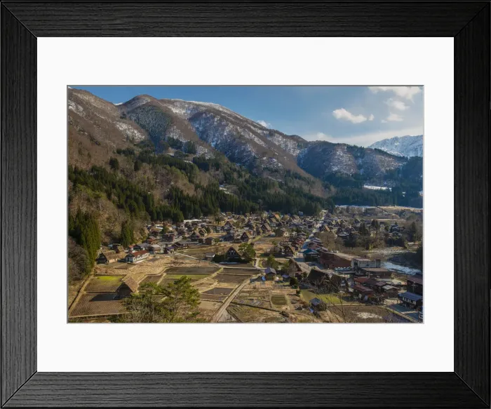 Framed Print : Top view over Shirakawago rural village, Gifu Prefecture, Japan Framed Print : Top view over Shirakawago rural village, Gifu Prefecture, Japan