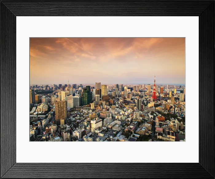 Framed Print : City skyline at sunset, Roppongi Hills, Tokyo, Japan Framed Print : City skyline at sunset, Roppongi Hills, Tokyo, Japan