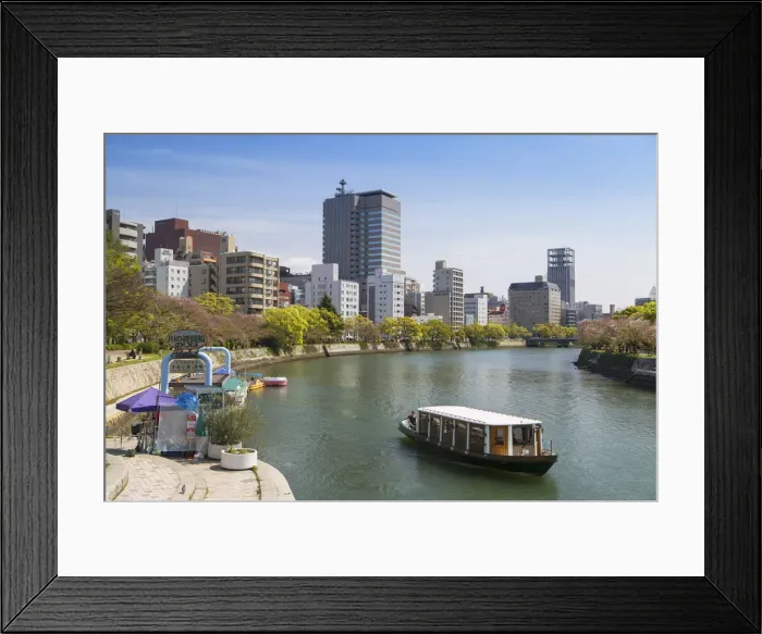 Framed Print : Buildings along Motoyasu River, Hiroshima, Hiroshima Prefecture, Japan Framed Print : Buildings along Motoyasu River, Hiroshima, Hiroshima Prefecture, Japan