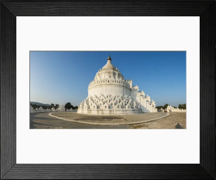 Framed Print : Mingun, Sagaing region, Myanmar (Burma). Panoramic view of the Hsinbyume white pagoda Framed Print : Mingun, Sagaing region, Myanmar (Burma). Panoramic view of the Hsinbyume white pagoda