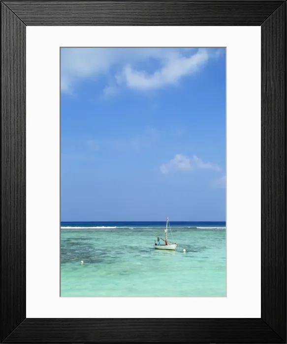 Framed Print : Boat moored on Hulhumale Island, Male, North Male Atoll, Maldives Framed Print : Boat moored on Hulhumale Island, Male, North Male Atoll, Maldives