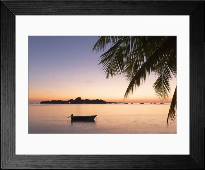 Framed Print : View of Kuramathi Island at sunset, Rasdhoo Island, Northern Ari Atoll, Maldives Framed Print : View of Kuramathi Island at sunset, Rasdhoo Island, Northern Ari Atoll, Maldives
