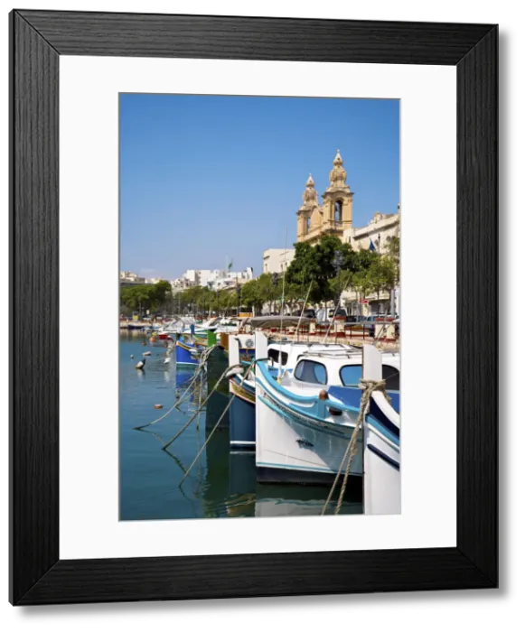 Framed Print : Harbour, St. Joseph Church, Msida, Malta Framed Print : Harbour, St. Joseph Church, Msida, Malta