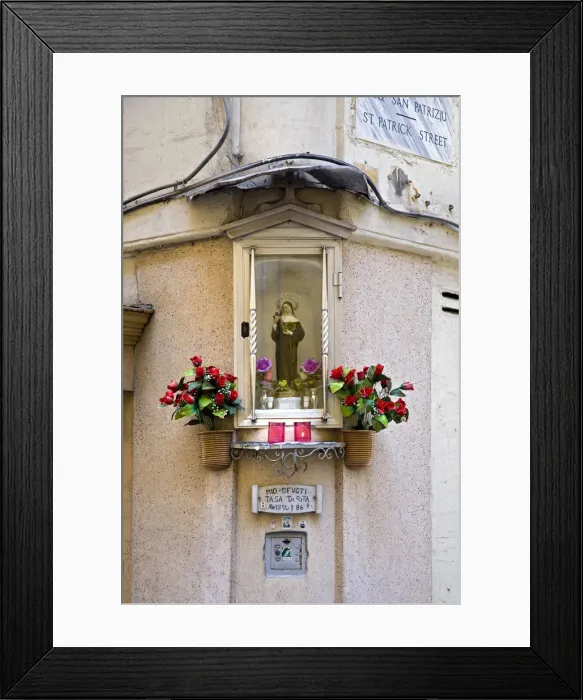Framed Print : Shrine on a street corner, Valletta, Malta Framed Print : Shrine on a street corner, Valletta, Malta