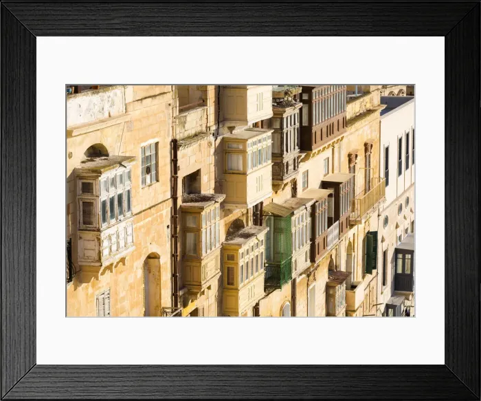Framed Print : Malta, South Eastern Region, Valletta. Traditional Maltese balconies Framed Print : Malta, South Eastern Region, Valletta. Traditional Maltese balconies