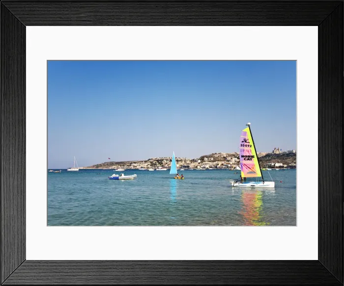 Framed Print : Mellieha Bay, Mellieha, Malta