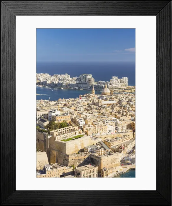 Framed Print : Malta, South Eastern Region, Valletta. Aerial view of Valletta and Sliema Framed Print : Malta, South Eastern Region, Valletta. Aerial view of Valletta and Sliema