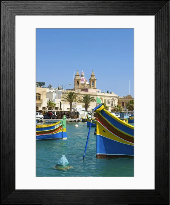 Framed Print : Traditional fishing boats, Marsaxlokk, Malta Framed Print : Traditional fishing boats, Marsaxlokk, Malta