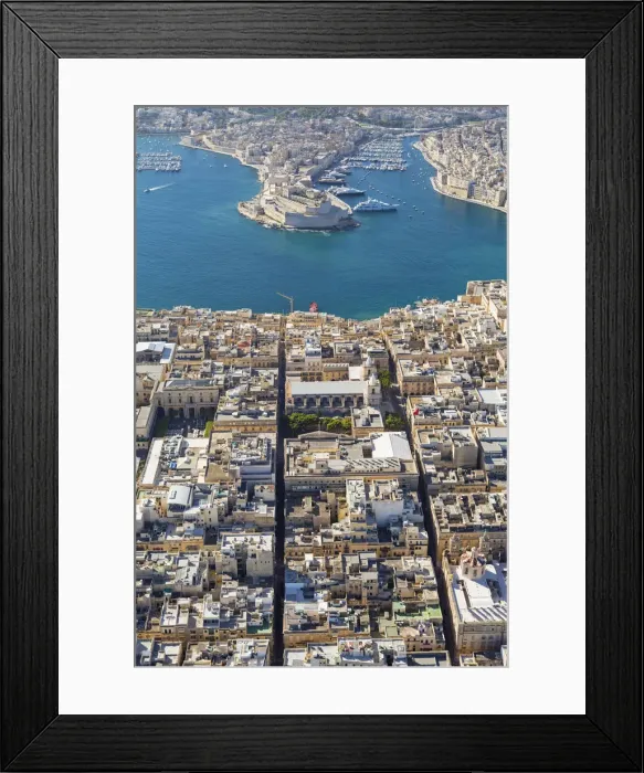 Framed Print : Malta, South Eastern Region, Valletta. Aerial view of Valletta, Grand Harbour Framed Print : Malta, South Eastern Region, Valletta. Aerial view of Valletta, Grand Harbour