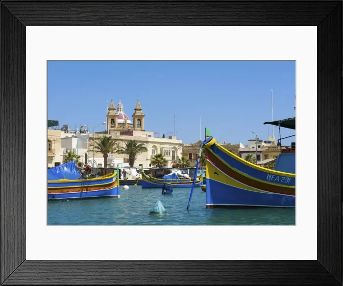 Framed Print : Traditional fishing boats, Marsaxlokk, Malta Framed Print : Traditional fishing boats, Marsaxlokk, Malta