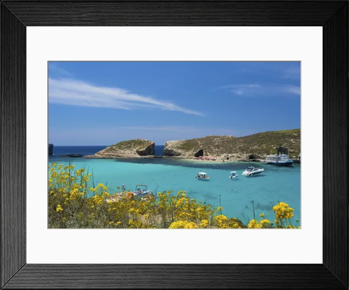 Framed Print : Blue Lagoon, Comino Island, Malta Framed Print : Blue Lagoon, Comino Island, Malta