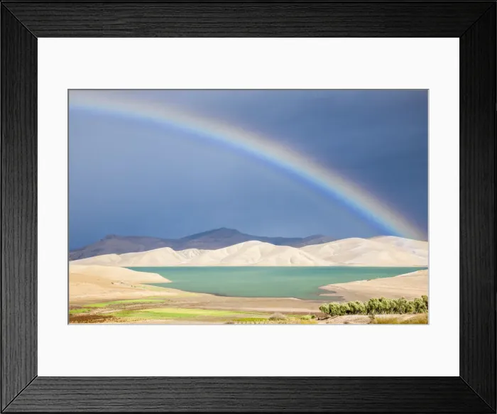 Framed Print : Rainbow above the lake Barrage Sidi Chahed, along the road from Chefchaouen to Fes Framed Print : Rainbow above the lake Barrage Sidi Chahed, along the road from Chefchaouen to Fes