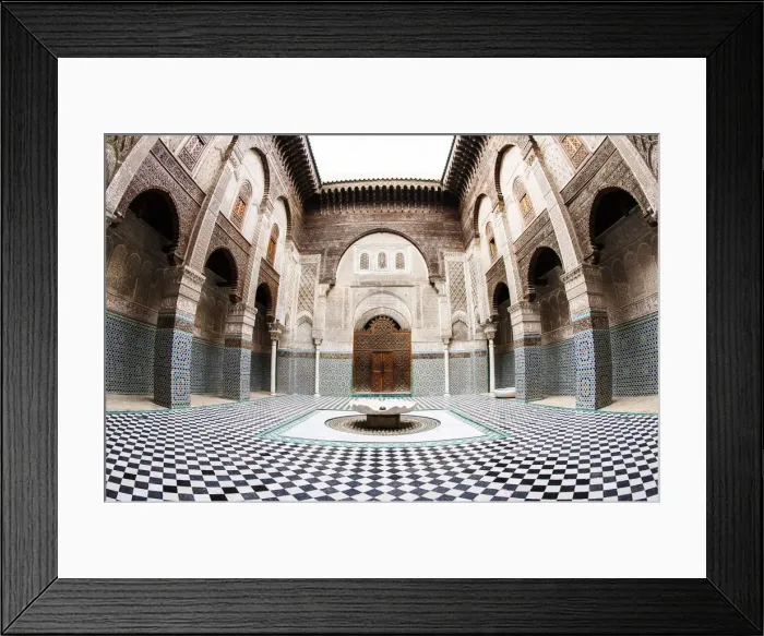 Framed Print : Magnificent interior in the traditional patterns in the medieval Muslim college Framed Print : Magnificent interior in the traditional patterns in the medieval Muslim college